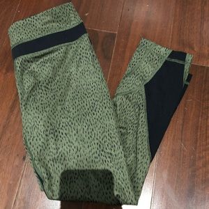 Green printed lululemon leggings